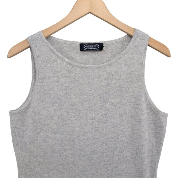 Magaschoni Cashmere Tank Top Sweater Womens Gray Knit Sleeveless Pullover Size M - Picture 3 of 7